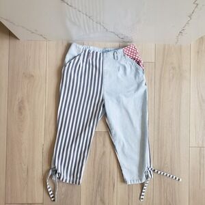 Bugle Boy Americana Jeans Womens 9 Railroad Stripe July 4th Denim Bareback Capri